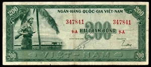 SOUTH VIET NAM 200 DONG 1955 P.14 VERY RARE - Picture 1 of 2