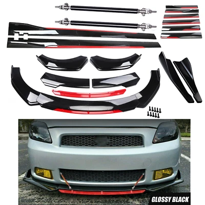 Front Rear Bumper Spoiler Body Kit Splitter Side Skirt For Scion tc xb Glossy Foto 1 de 4