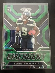 2022 Prizm Emergent Green Cracked Ice 🟩🧊 Kenneth Walker III Rookie Card 🔥 RC
