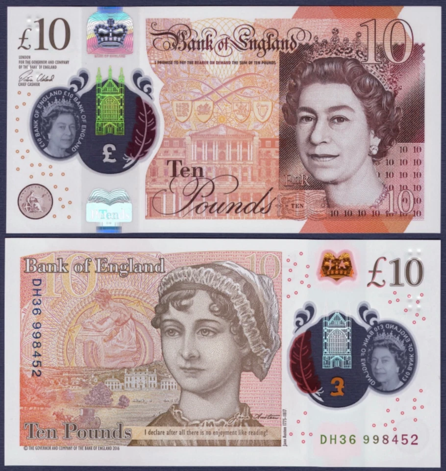 GREAT BRITAIN  P395* 10 POUNDS* POLYMER* ND 2016* UNC GEM* USA SELLER - Image 1 of 1