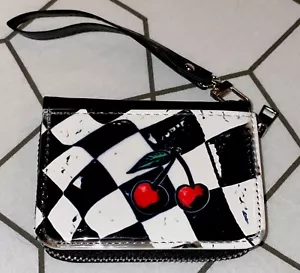 Cherry Checker Flag Wristlet Wallet - Picture 1 of 6