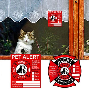 6pcs Pet Alert Safety Fire Rescue Sticker - Save Our Pets Emergency Pet Inside - Picture 1 of 13