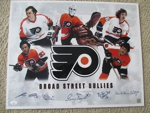 Broad Street Bullies Philadelphia Flyers Autographed 16x22 Photo JSA - Picture 1 of 5
