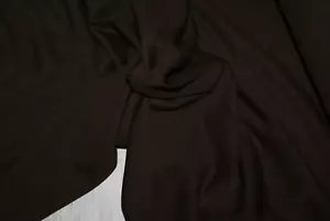 DARK CHOCOLATE Wool Viscose Blend Stretch Rib Knit Fabric 145cm Wide - Picture 1 of 3