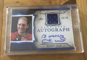 2020-21 Leaf In The Game Used Patch Auto BOBBY HULL #23/40
