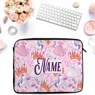 Personalised Unicorn Tablet Sleeve Laptop iPad Case Zip Pouch Bag Girls PL08 - Image 1 of 4