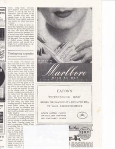 1930s 1935 Vintage Marlboro Ad/ Woman's lips and nails / Ivory Tips - Picture 1 of 1