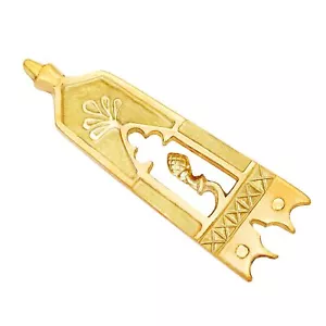 Belt Chape Brass Decoration Medieval Closed Thistle End Strap Accessory - Picture 1 of 13