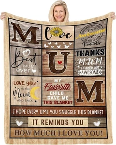 Gifts for Mums Birthday Mother's Day Christmas, Mum Blanket from Daughter Son, P - Picture 1 of 7