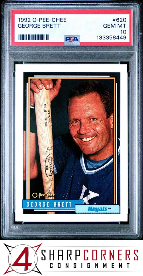 1992 O-PEE-CHEE #620 GEORGE BRETT ROYALS HOF PSA 10 - Image 1 of 3