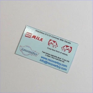 Matchbox Lesney 21 c2 Milk Delivery Van Cow Logo Decal Set. - Picture 1 of 3
