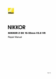 NIKON NIKKOR Z DX 16-50mm f2.8 Lens Service Repair Manual & Parts List PDF READ - Picture 1 of 3