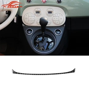 Tira adhesiva del panel de cambio de marchas interior de fibra de carbono para Fiat 500 2012-2015 - Imagen 1 de 9