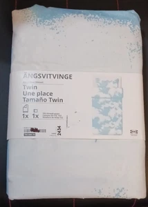 Funda nórdica y funda de almohada Ikea ANGSVITVINGE-TWIN azul/blanco - NUEVA - Imagen 1 de 4