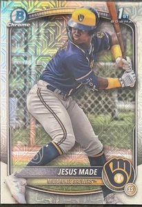 Jesus Made 2025 Bowman 1st Chrome Prospect Mega Mojo Refractor Brewers BCP-50 - Bild 1 von 2