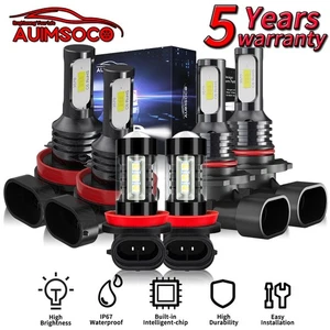 For Nissan Titan XD 2016-2019 LED Headlight High Low Beam Fog Light Bulbs 6500K - Picture 1 of 17