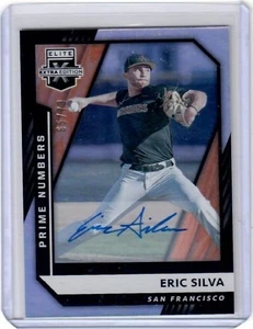 2021 Panini Elite Extra Edition Eric Silva Prime Numbers Auto Card /73 - Imagen 1 de 2