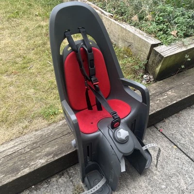 Hamax Zenith Relax Kids Bicycle Seat with Carrier Adapter Grey with Red Padding - Image 1 of 3