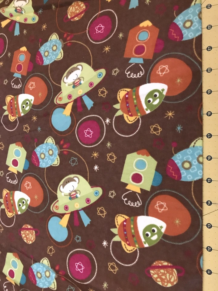 Spaceships Flannel fabric sold by the yard #2300 - Image 1 of 1