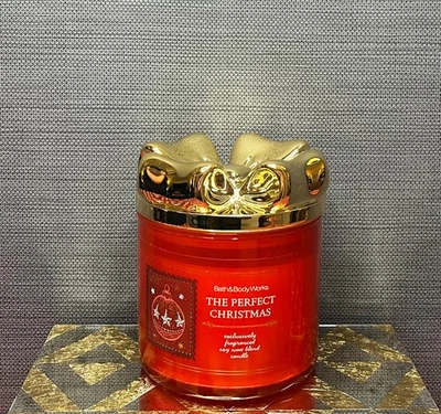 Bath & Body Works Bow Lid The Perfect Christmas 3-Wick Candle - Image 1 of 3
