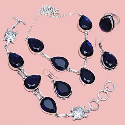 Conjunto Collar Pulsera Amatista Joyería Cristal Cuarzo Colgante Piedra Natural Foto 1 de 4