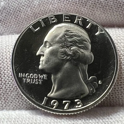 1973-S Washington Quarter Deep Cameo Proof receive coin pictured #5208 - Image 1 of 4