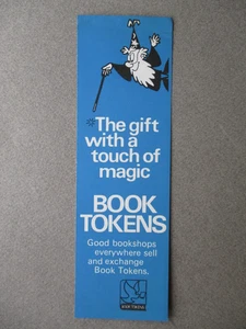 Vintage BOOKMARK BOOK TOKENS The Gift with a Touch of Magic Wizard & Wand - Foto 1 di 2