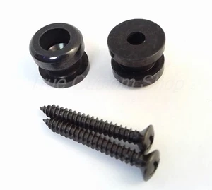 True Custom Shop® Black SCHALLER Strap Lock Buttons for Fender Strat/Tele/Bass - Picture 1 of 3
