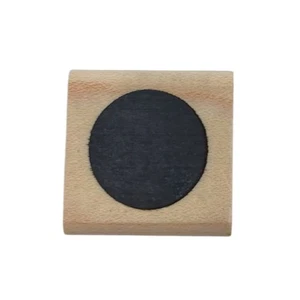 Sello de goma montado en madera diseño Denami punto sólido período forma de círculo redondo - Imagen 1 de 4