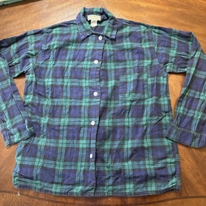 Vintage LL Bean Button Down Flanellhemd Herren Large grün Made in USA Herbst - Bild 1 von 6