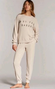 Ted Baker Size 18 Womens Waffle Pyjamas Joggers Loungewear Set BNWT - Picture 1 of 6
