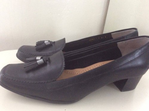 VANS VAN DAL *SIDNEY* MOCASSINO ANTERIORE NAPPA MORBIDO PELLE NERA 7 D UK PERFETTE