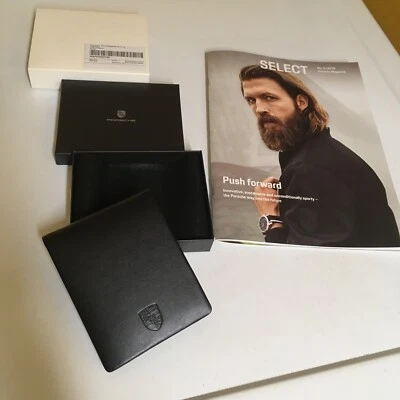 CARTERA DE CUERO NEGRA CON CRESTA "SELECT" DISEÑO PORSCHE ¡NUEVA EN CAJA PARA 2019!  Foto 1 de 4