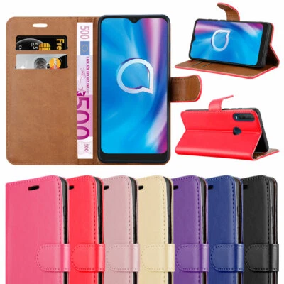 For Alcatel 1S 2020 Phone Case Leather Wallet Book Flip Stand Cover - Image 1 of 4