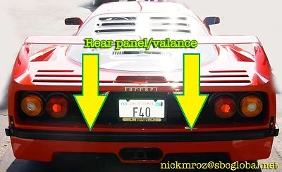 Ferrari F40: Tira trasera negra "Parachoques" 62902100 Foto 1 de 4