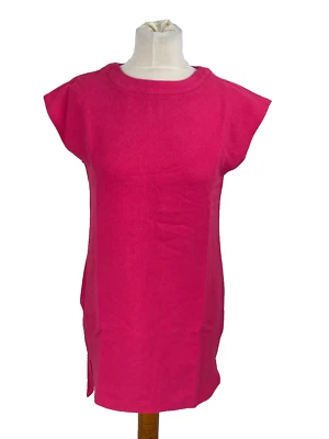 Sommerkleid Shiftkleid Damen Kleid Gr. S Pink Rosa Kurz Strand Kurzarm Neon Rose - Bild 1 von 4