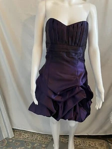 Jessica McClintock for Gunne Sax Dress 7 Vintage Purple Strapless Bubble Party - Picture 1 of 6