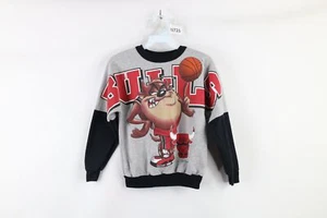 Vtg 90s Boys Large Faded Tazmanian Devil Chicago Bulls Basketball Sweatshirt USA - Picture 1 of 11