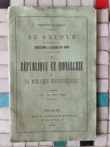 Joseph Bournichon Republik und Monarchie Théophile Democ 1871 Bourges -60C - Bild 1 von 3