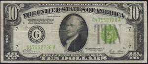 Fr.2002-G 1928B Chicago $10 LGS Gold on Demand Federal Reserve Note VF - Picture 1 of 2