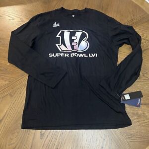 Fanatics Bengals Super Bowl LVI Tshirt Sz L Long Sleeve Black