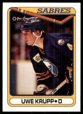 1990-91 O-Pee-Chee Uwe Krupp Buffalo Sabres #390