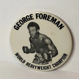 VTG BOXING George Foreman vs Muhammad Ali world heavyweight champion pin back - Picture 1 of 7
