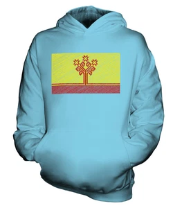 CHUVASHIA SCRIBBLED FLAG KIDS HOODIE HOODIE BOYS GIRLS - Picture 1 of 14