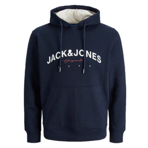 Jack & Jones Men's Jor Friday OH Hoodie Navy Pullover Sweatshirt Casual Wear - Picture 1 of 1