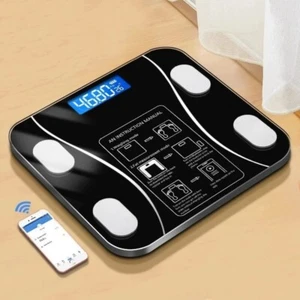 BATHROOM SCALES WEIGHING DIGITAL LCD ELECTRONIC HOME BODY GLASS SCALE WEIGHT - Picture 1 of 13