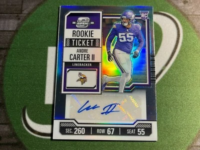 2023 Panini Contenders Optic - Andre Carter II Rookie Ticket Auto (RC) Vikings - Image 1 of 3