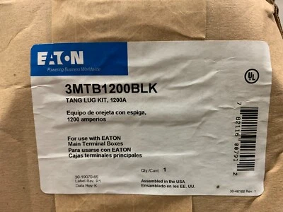 CUTLER HAMMER 3MTB1200BLK LUG KIT 1200AMP - Imagem 1 de 2