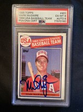 PSA 6 1985 MARK McGWIRE #401 TOPPS USA TEAM ROOKIE RC AUTO PSA 9.            730