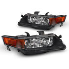 For 04-08 Acura TSX CL9 JDM Projector Headlights Lamps Black Clear Reflectors EW